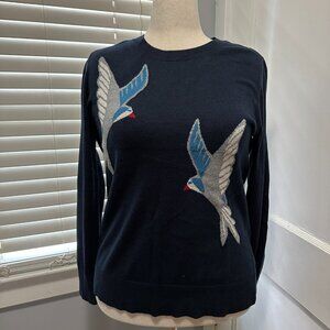Navy Blue Bird Sweater